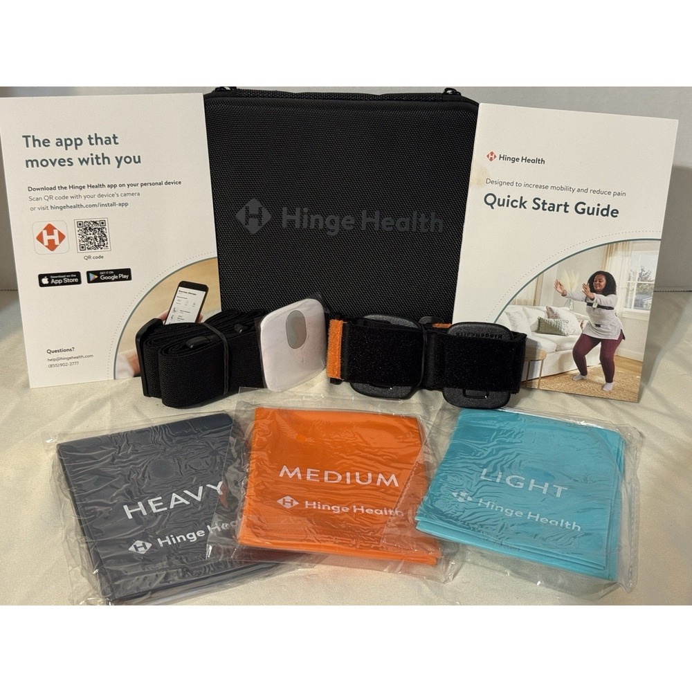 Hinge Health Therapy Kit Bands Sensors Straps Charger‎ Case App Quick Start NEW